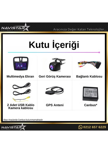 Dacia Logan 2012-2019 Model 2+32GB Android 13 Kablosuz Carplay N