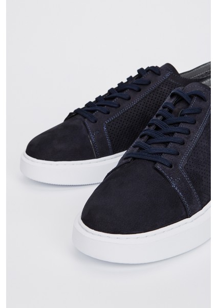 Leo Erkek Lacivert Nubuk Deri Sneakers & Spor Ayakkabı 04 3502 Erk Ayk Y23 fırsatları