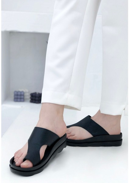 1742 Siyah Çatlak Comfort Anatomik Casual Parmak Arası Kadın Terliği fiyatları