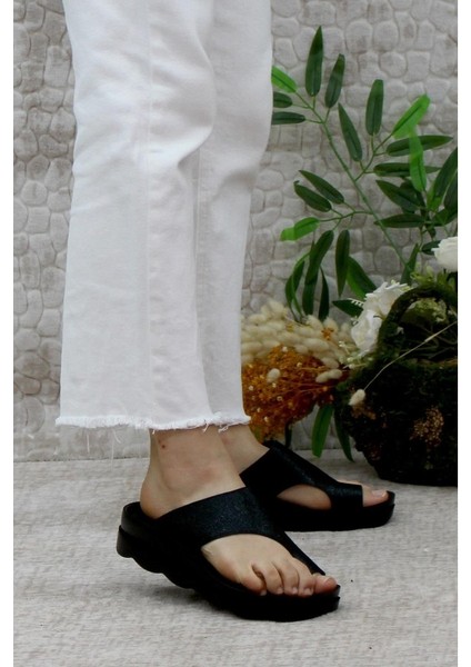 1742 Siyah Çatlak Comfort Anatomik Casual Parmak Arası Kadın Terliği modelleri