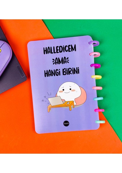 Halledicem Ama Hangi Birini Tasarımlı Yeni Nesil Kalp Spiralli Defter