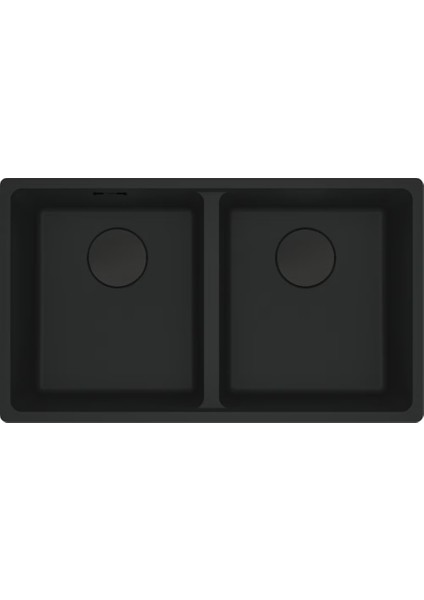 - Mrg 120-35-35 Matt Black Tezgahaltı Granit Evye