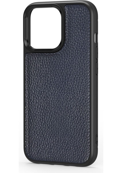iPhone 13 Pro Max Uyumlu Kılıf Wiwu Genuine Leather Plastic Calfskin Orjinal Deri Kapak
