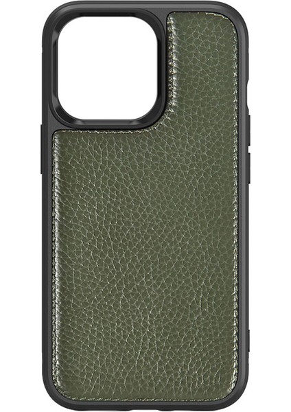iPhone 13 Mini Uyumlu Kılıf Wiwu Genuine Leather Plastic Calfskin Orjinal Deri Kapak