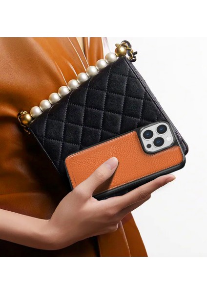 iPhone 13 Pro Uyumlu Kılıf Wiwu Genuine Leather Plastic Calfskin Orjinal Deri Kapak