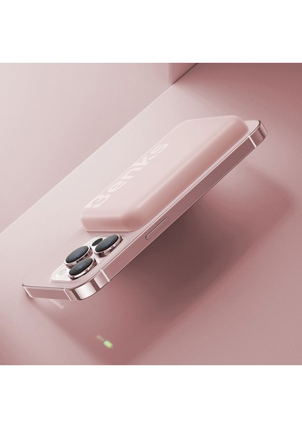 Magsafe Powerbank Benks MP10 Ince Tasarımlı Powerbank 6000MAH Pembe