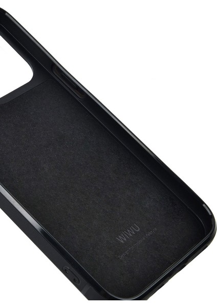iPhone 13 Pro Uyumlu Kılıf Wiwu Croco Pattern Calfskin Orjinal Deri Kapak