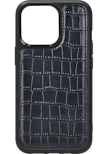 iPhone 13 Mini Uyumlu Kılıf Wiwu Croco Pattern Calfskin Orjinal Deri Kapak