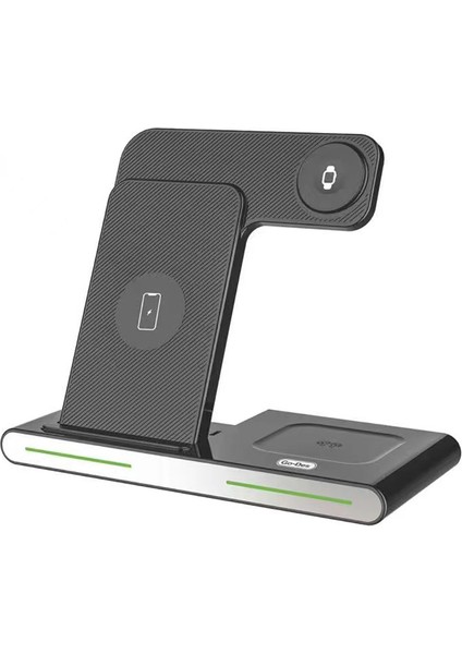 Magnetik Kablosuz Şarj Standı Go Des GD-WL386 3in1 15W Hızlı Şarj Özellikli Airpods/watch/iphone