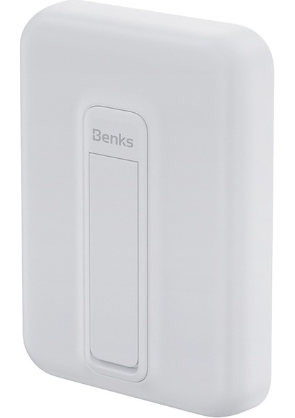 Magsafe Powerbank Benks MP09 Magnetik Standlı Ince Tasarımlı Powerbank 6000MAH 5W Beyaz