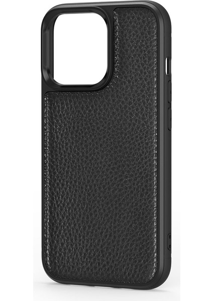iPhone 13 Pro Uyumlu Kılıf Wiwu Genuine Leather Plastic Calfskin Orjinal Deri Kapak
