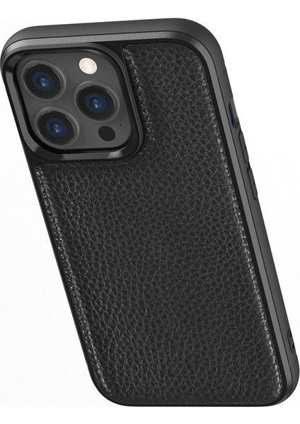 iPhone 13 Pro Uyumlu Kılıf Wiwu Genuine Leather Plastic Calfskin Orjinal Deri Kapak