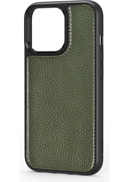 iPhone 13 Uyumlu Kılıf Wiwu Genuine Leather Plastic Calfskin Orjinal Deri Kapak