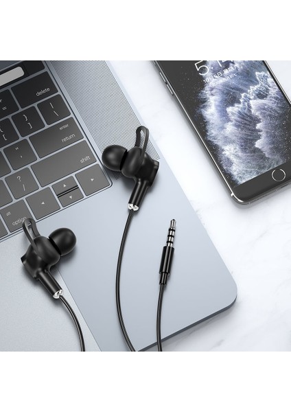 3.5mm Kulakiçi Kulaklık Wiwu EB309 Hi-Fi Ses Kaliteli Siyah