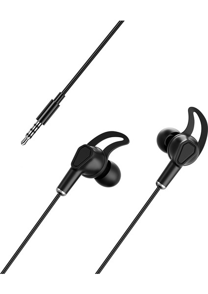 3.5mm Kulakiçi Kulaklık Wiwu EB309 Hi-Fi Ses Kaliteli Siyah
