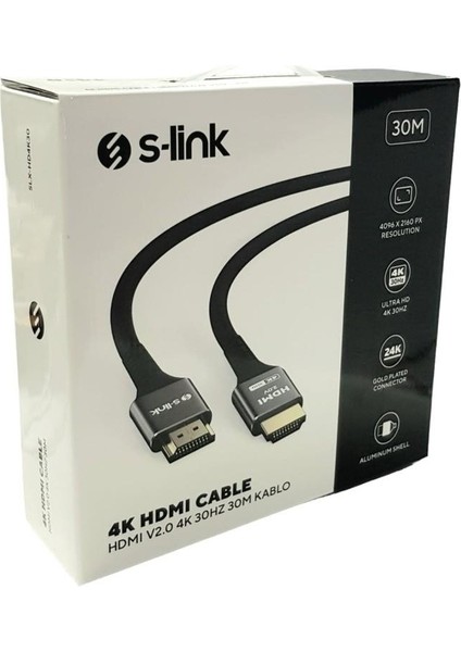 4K 30MT HDMI Kablo V2.0 30HZ SLX-HD4K30