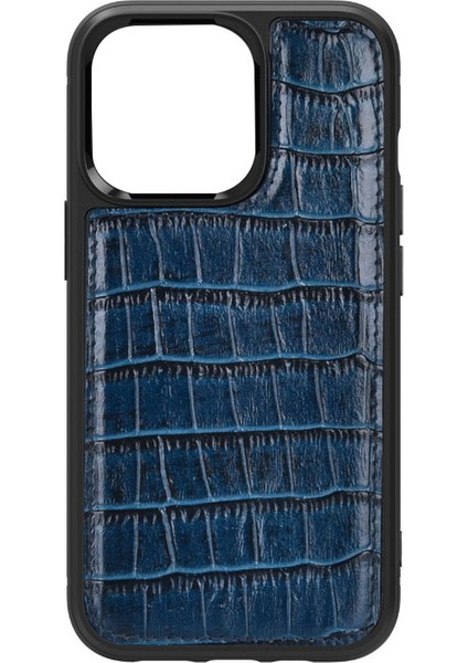 iPhone 13 Uyumlu Kılıf Wiwu Croco Pattern Calfskin Orjinal Deri Kapak