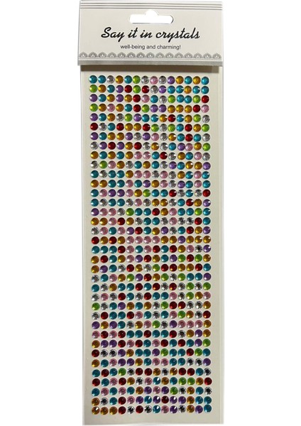 Saç Pırlantası (Saç Taşı) - 6mm Renkli Kendinden Yapışkanlı Saç Taşı (504 Adetli) modelleri