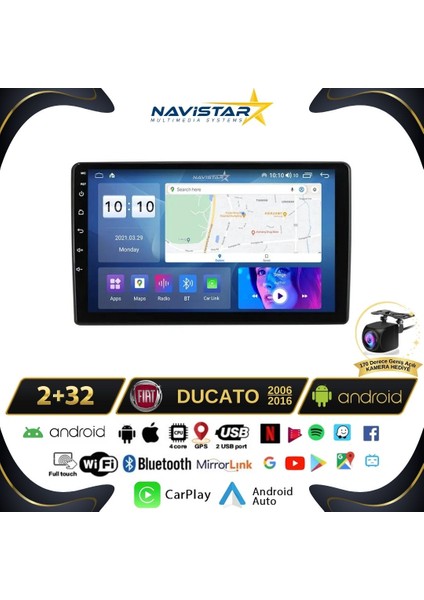 Fiat Ducato 2006-2016 Model 2gb + 32GB Android 13 Kablosuz Carpl