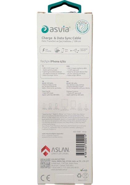 Apple Lisanslı Hızlı Şarj Kablosu Lightning USB 1mt Lisanslı Iphone Kablo