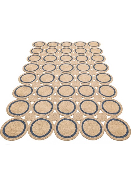 Patna Ptn 01 Natural Navy Jüt ve Hasır Görünümlü Hav ve Toz Vermez Örgü Halı indirimleri