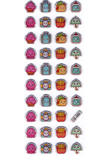 Sticker Kabartmalı Stiker Defter, Planlayıcı Kamera Valiz Şemsiye (CB486) 16X7 cm fiyatları