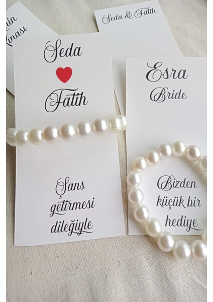 Inci Nedime Bileklik - 18 Adet Hediyelik Bileklik - Bride Hediye - Kına Hediye - Kişiye Özel Kartlı fiyatları