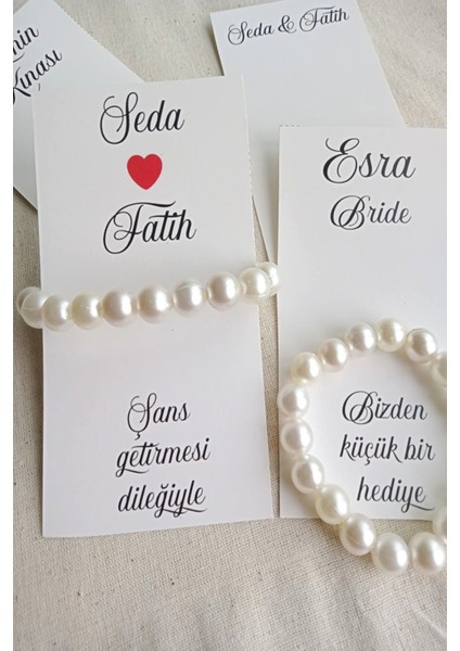 Inci Nedime Bileklik - 18 Adet Hediyelik Bileklik - Bride Hediye - Kına Hediye - Kişiye Özel Kartlı modelleri