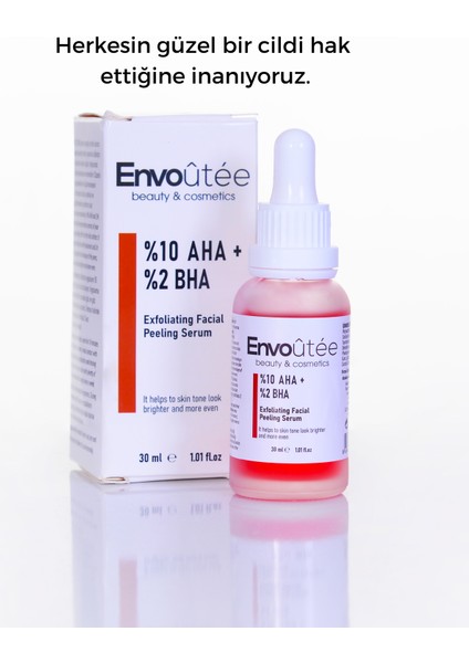 Aha & Bha Canlandırıcı, Sivilce Karşıtı & Cilt Tonu Eşitleyici Kırmızı Peeling Cilt Serumu 30 ml 1,01 Fl.oz (Aha 10% + Bha 2%) fiyatları