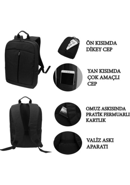 Laptop Çantası 15.6'' Inç Siyah Laptop Sırt Çantası Notebook Çantası Laptop Evrak Çantası indirimleri