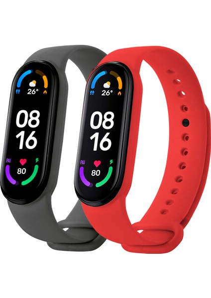 Xiaomi Mi Band 5 ve Mi Band 6 Uyumlu Yüksek Kalite Silikon Kordon