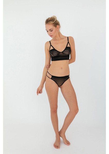 Kadın Çizgili Tül Balensiz Bralet fiyatları