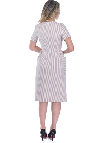 Kadın Gofre Kemerli Cepli Elbise fırsatları