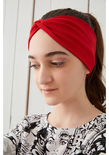 Kırmızı Çocuk Genç Bandana Saç Bandı Ekstra Yumuşak Esnek Doğal %100 Pamuklu Penye modelleri