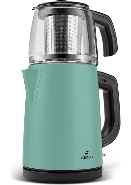 Tea Glass 2 In 1 Çelik Çay Makinesi ve Kettle Blue Mist fiyatları