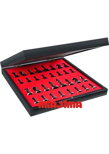 Ahşap Mermer Desenli Satranç Takımı Metal Siyah-Gümüş Satranç Taşlı El Yapımı Satranç Takımı 36X36 cm fırsatları