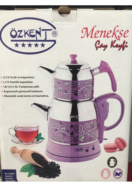 Lila K-662 Menekşe Desenli Çay Keyfi Çay Makinesi