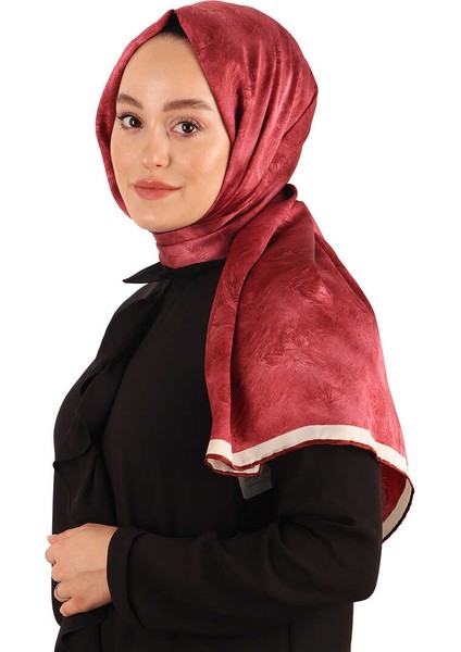 Bordo Fırça Desen Ipek Şal modelleri