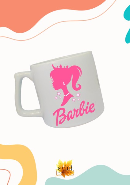 Barbie Özel Tasarım Baskılı Lüks Seramik Kupa Bardak Çay-Kahve Bardağı