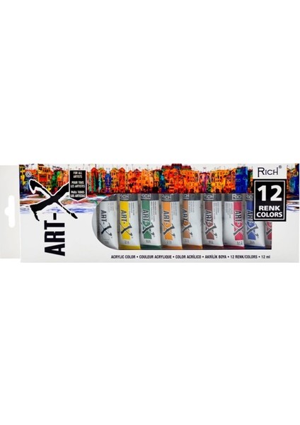 Art-X Akrilik Boya Seti 12 ml 12 Renk Tüp