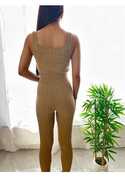 Seamless Spor Tayt Crop Taba Takım