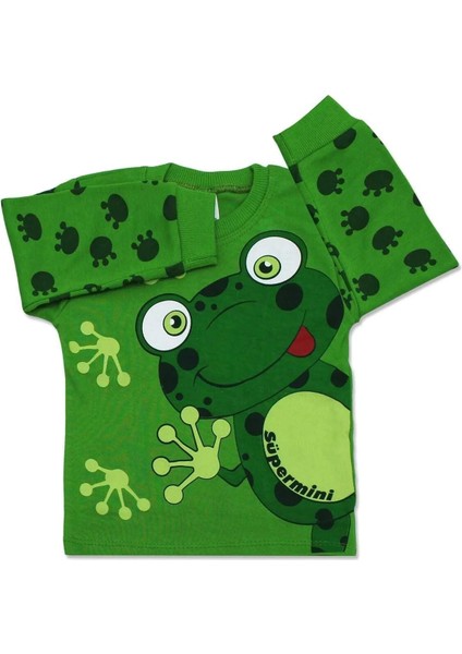 Kurbağa Desen Baskılı Kız Erkek Çocuk Pijama Takım fiyatları