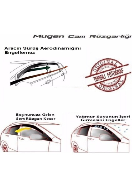 Fiat Tipo Tempra Cam Rüzgarlığı 4 Lü Mügen Tip Rüzgarlık