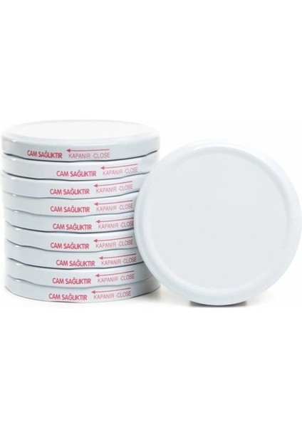 Konserve Kavanoz Kapağı 100 Adet Beyaz 82 mm