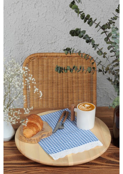 Peçete Pötikare Fistolu 6 Lı Retro 20X30 cm Mavi