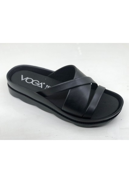 1736 Siyah Cilt Comfort Casual Anatomik Günlük Terlik modelleri