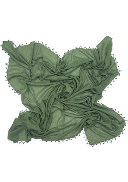 Naz Ipek 7'li Set Pamuklu Damla Inci Boncuklu Eşarp Yüksek Kalite Yazma 100X100CM