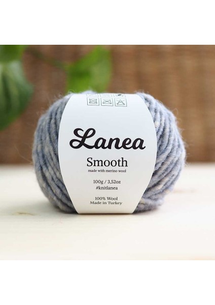 Smooth Merino Yün Ip / 37 Açık Mavi Kırçıllı