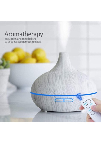 Aroma Terapi Oda Hava Nemlendirici Işıklı Ultrasonik Buhar Makinesi Ahşap Görünüm 7 Renk LED Işıklı indirimleri