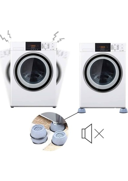 Beko Gürültü Engelleyici ve Kaymaz Titreşim Önleyici Kauçuk Ayak Pedleri Çamaşır Makinesi Stoper